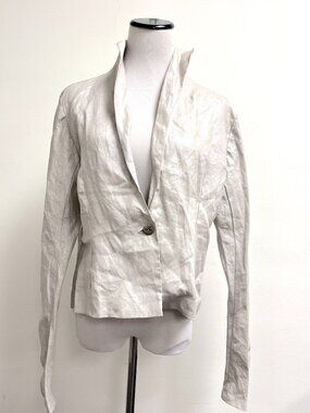 Stina Sayre linen  jacket L silver  metallic